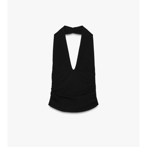 NWT ZARA HALTER RUCHED TOP - Picture 4 of 5